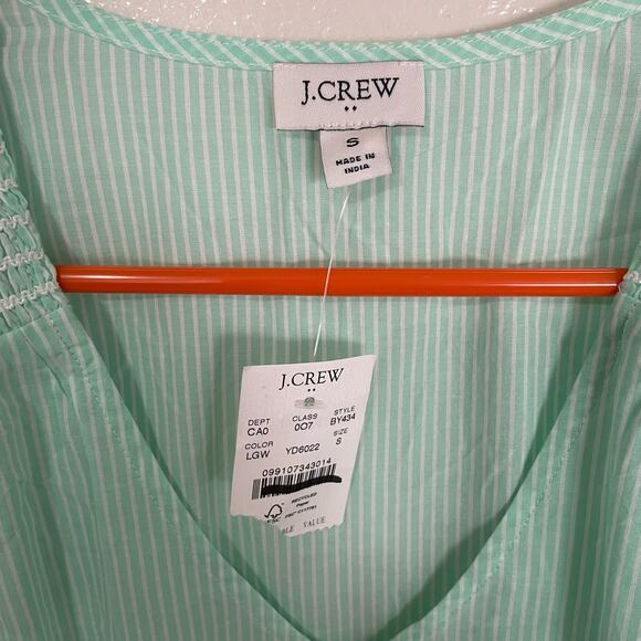 J Crew Cotton V Neck Short Sleeve Lightweight Top US Women's S New - Picture 4 of 6